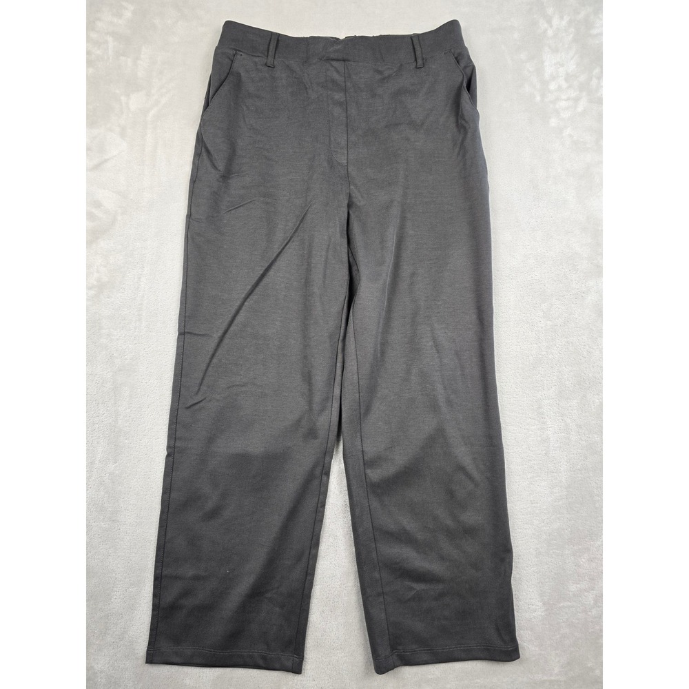 32 Degrees Stretch Twill Pants Women M Gray Elastic Waist Lyocell Blend